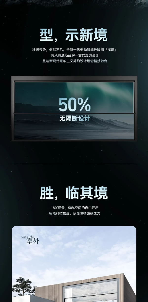 奥迪斯星品速递｜『揽境168』电动智能升降窗全新亮相
