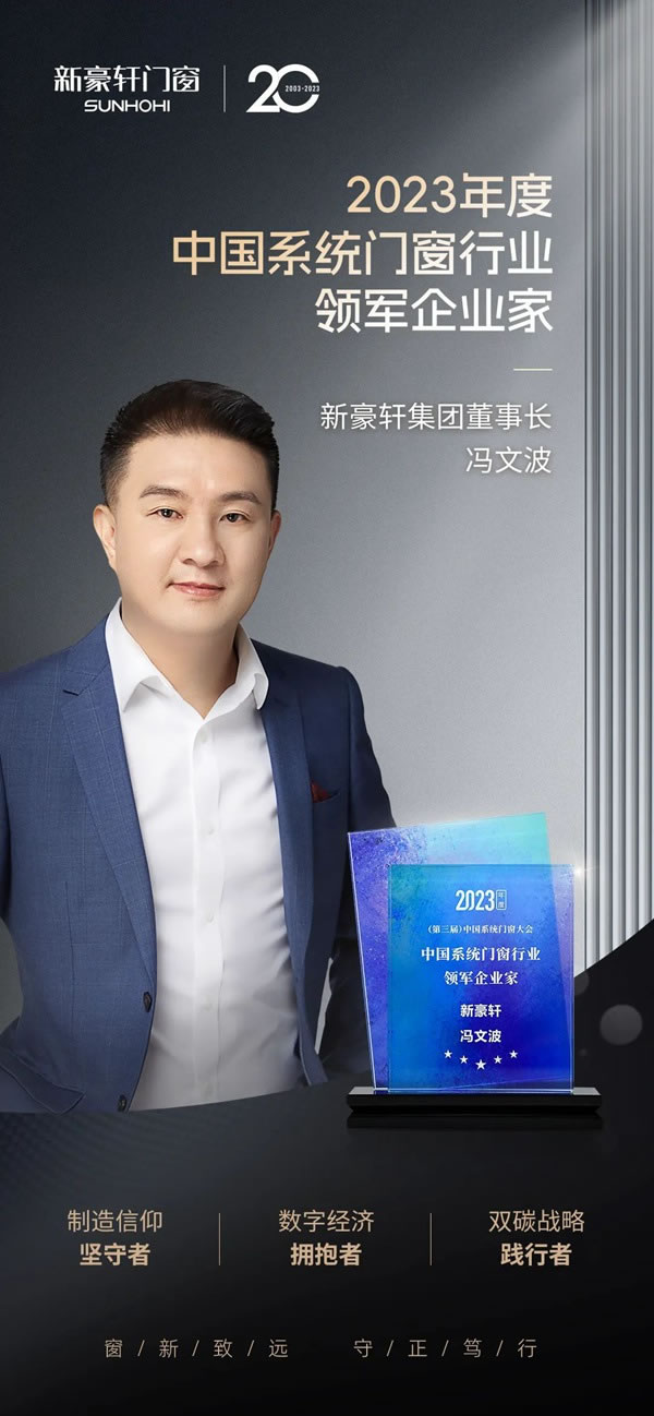荣耀绽放 | 新豪轩门窗一举斩获三项殊荣